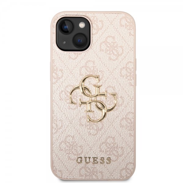 Guess iPhone 14 Deksel Big Metal Logo Rosa