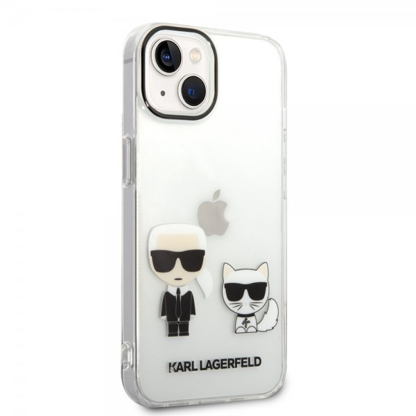 Karl Lagerfeld iPhone 14 Deksel Karl & Choupette Gradient Vit