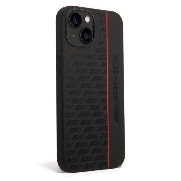 AMG iPhone 14 Deksel Liquid Silicone Carbon Pattern Svart