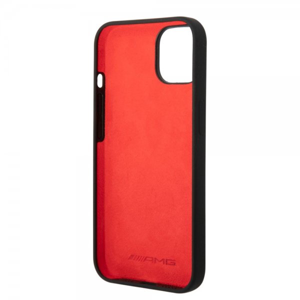AMG iPhone 14 Deksel Liquid Silicone Carbon Pattern Svart