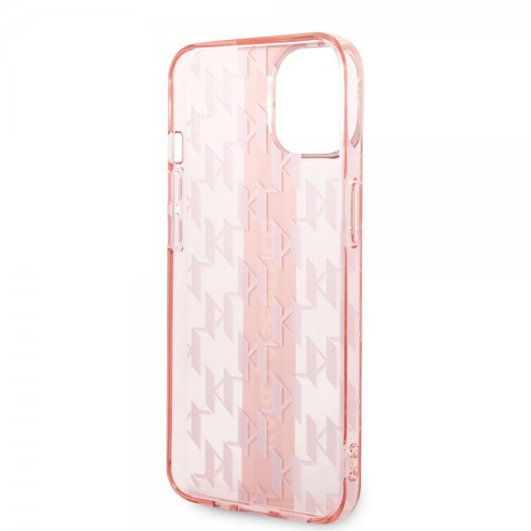 Karl Lagerfeld iPhone 14 Deksel Monogram Vertical Stripe Rosa