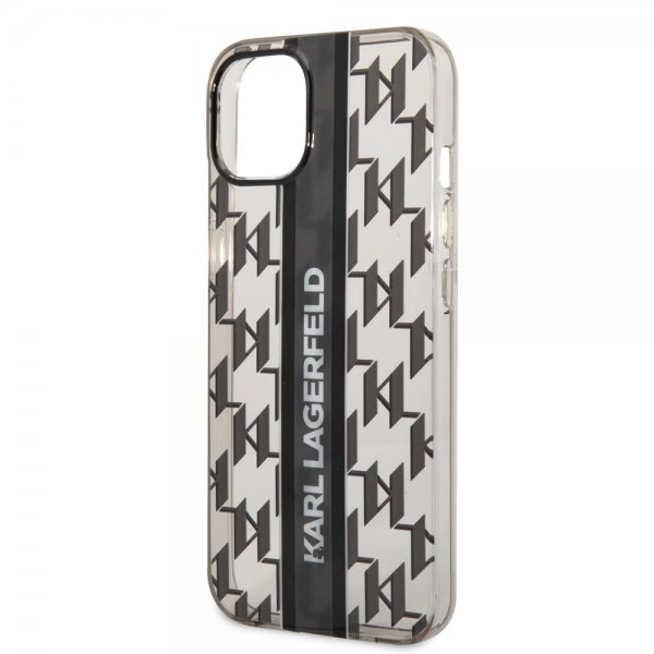 Karl Lagerfeld iPhone 14 Deksel Monogram Vertical Stripe Svart