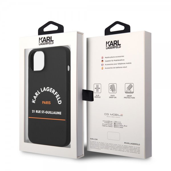 Karl Lagerfeld iPhone 14 Deksel Rue St Guillaume Svart