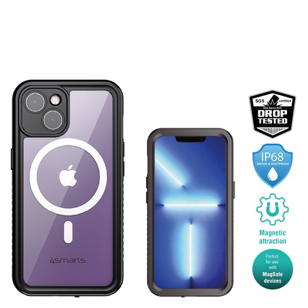 4smarts iPhone 14 Deksel Rugged Etui Stark MagSafe Svart