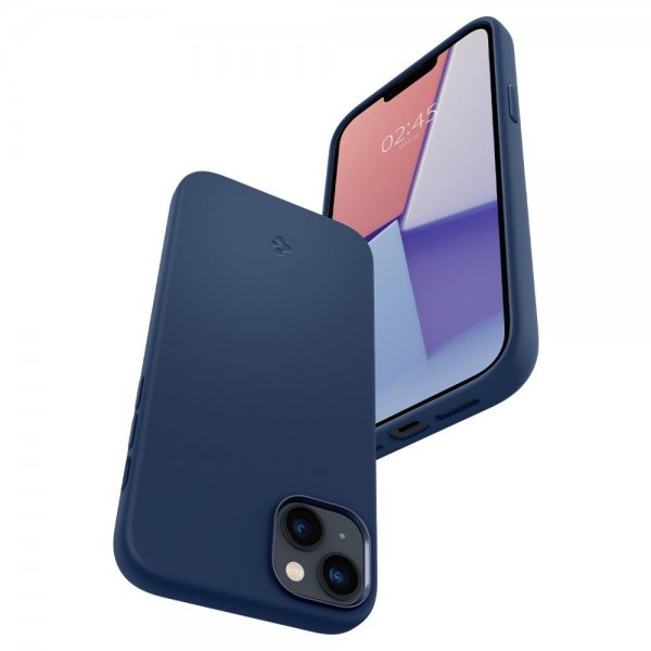 Spigen iPhone 14 Deksel Silicone Fit MagFit Navy Blue