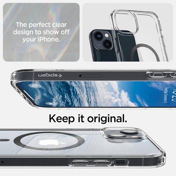 Spigen iPhone 14 Deksel Ultra Hybrid MagFit Carbon Fiber