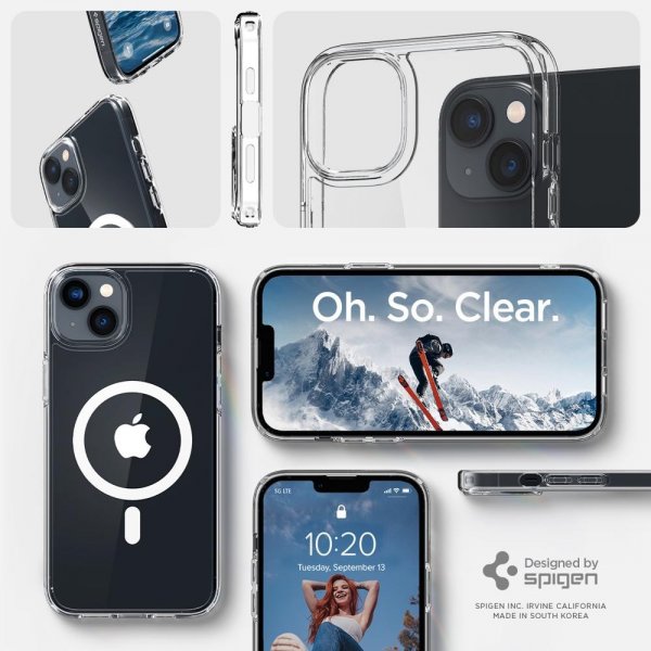 Spigen iPhone 14 Deksel Ultra Hybrid MagFit Hvit