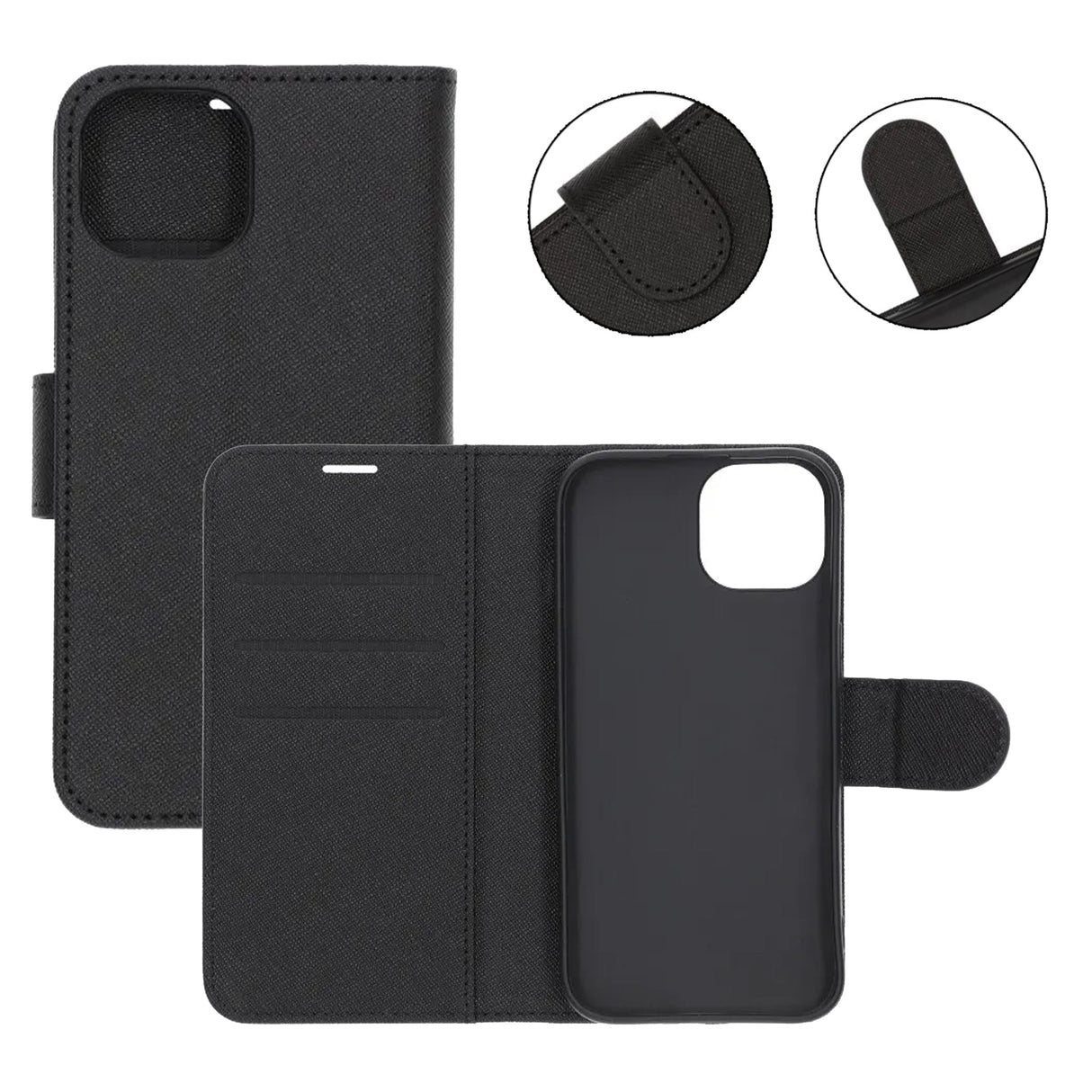iPhone 15 Etui med stativ Svart