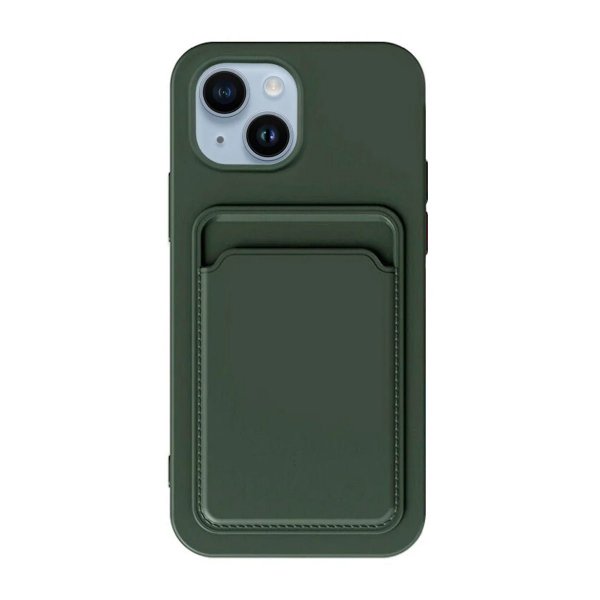 iPhone 15 Deksel Kortholder Grønn