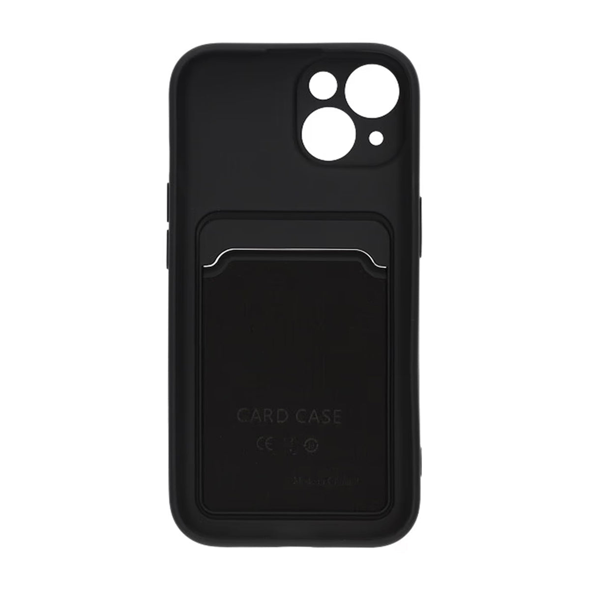 iPhone 15 Deksel Silikon Kortlomme Svart