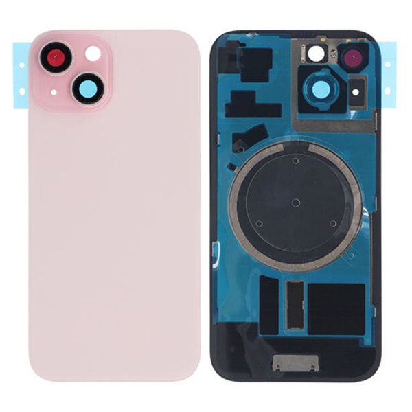 iPhone 15 Plus baksideglass med Magsafe-magnet - rosa