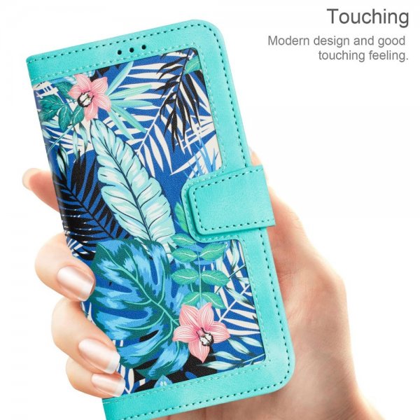 iPhone 15 Plus Etui Blomstermønster Grønn