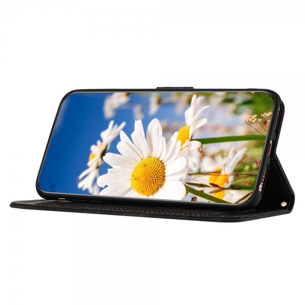 iPhone 15 Plus Etui Blomstermønster Svart