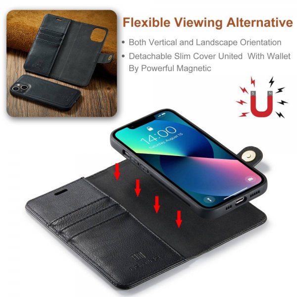 Dg.Ming iPhone 15 Plus Etui Avtagbart Deksel Svart