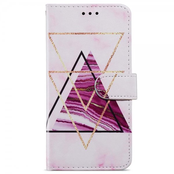 iPhone 15 Plus Etui Motiv Trekanter Marmor