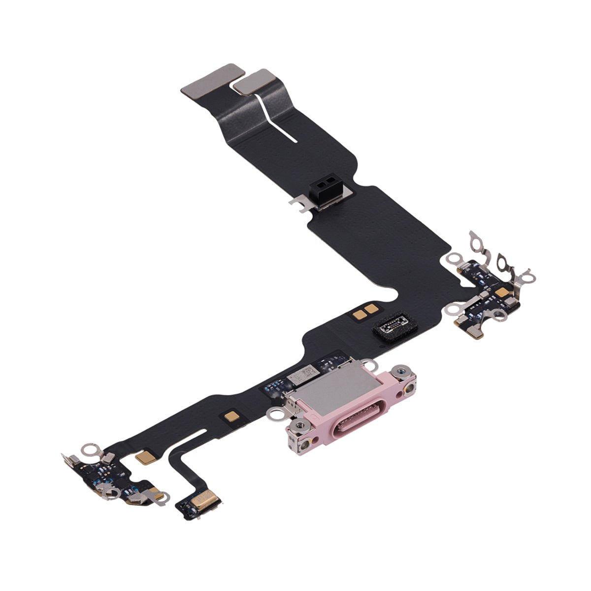iPhone 15 Plus ladeport med flekskabel – Rosa