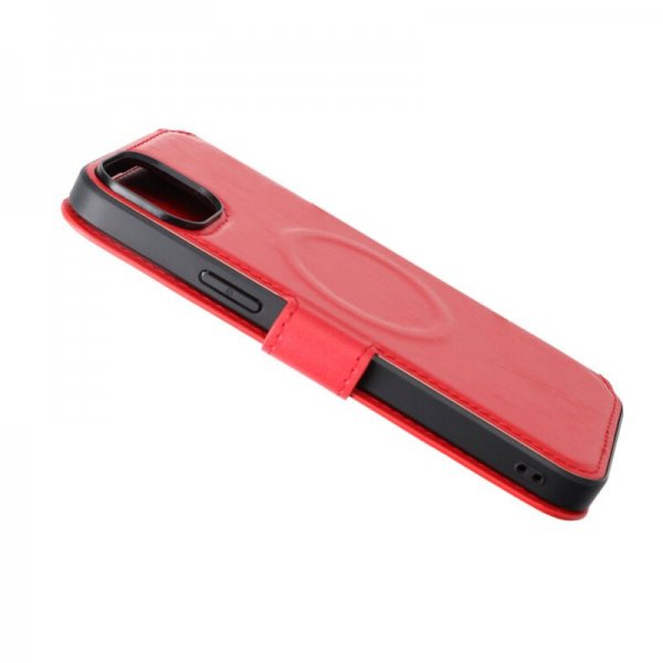 Rvelon iPhone 15 Plus Etui 4 Kortlomme MagSafe Rød