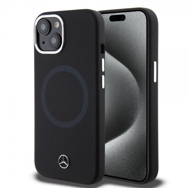 Mercedes Benz iPhone 15 Plus Deksel Bicolor MagSafe Svart