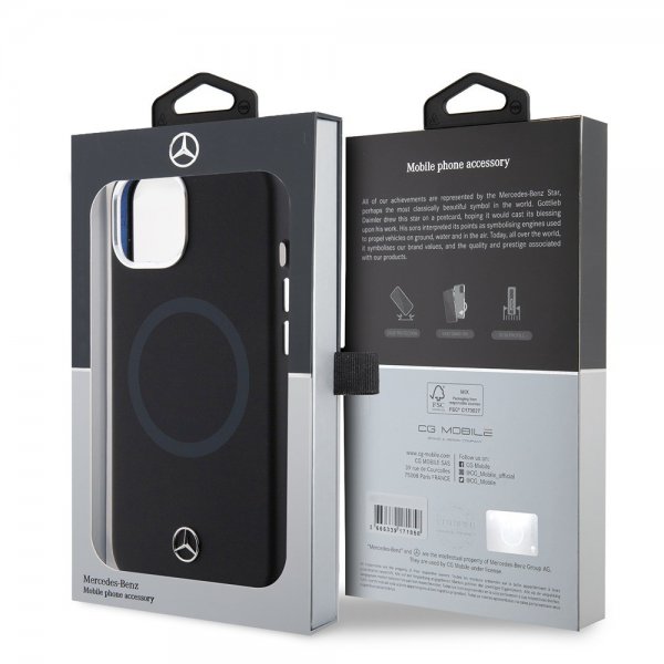 Mercedes Benz iPhone 15 Plus Deksel Bicolor MagSafe Svart