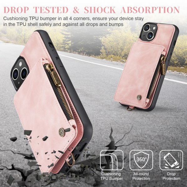 CaseMe iPhone 15 Plus Deksel C20 Series Rosa