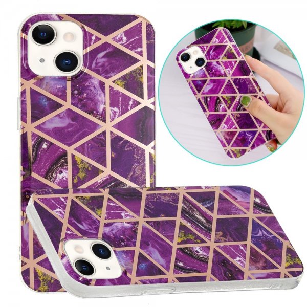 iPhone 15 Plus Deksel Marmormønster Lilla