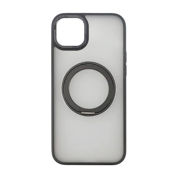 Rvelon iPhone 15 Plus Deksel Roterbart Stativ Svart