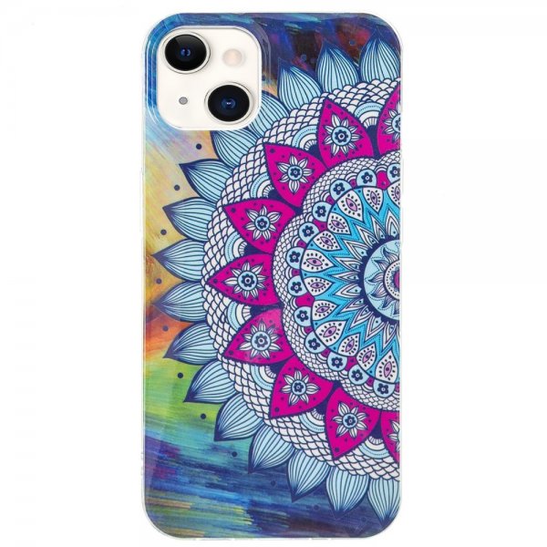 iPhone 15 Plus Deksel Motiv Blå Mandala