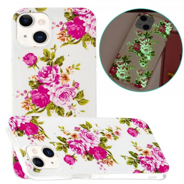 iPhone 15 Plus Deksel Motiv Rosor Hvit
