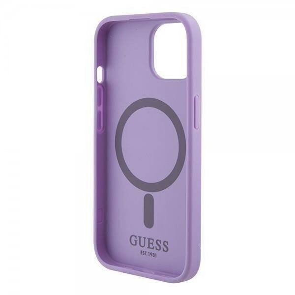 Guess iPhone 15 Plus Deksel Saffiano MagSafe Lilla