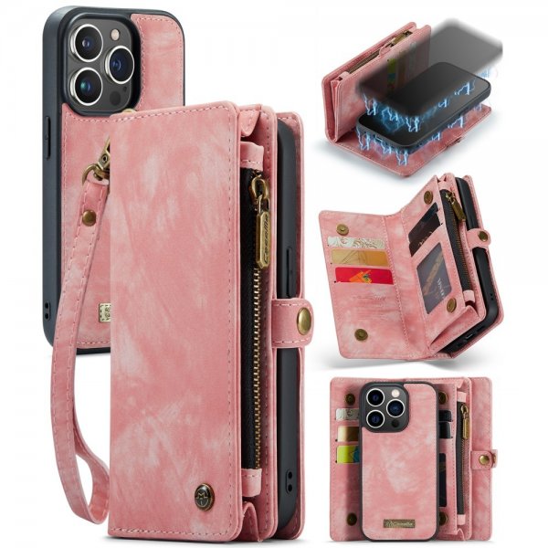 CaseMe iPhone 15 Pro Etui 008 Series Avtakbart Deksel Rosa