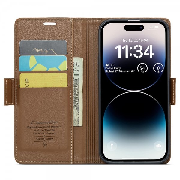 CaseMe iPhone 15 Pro Etui 023 Series Brun