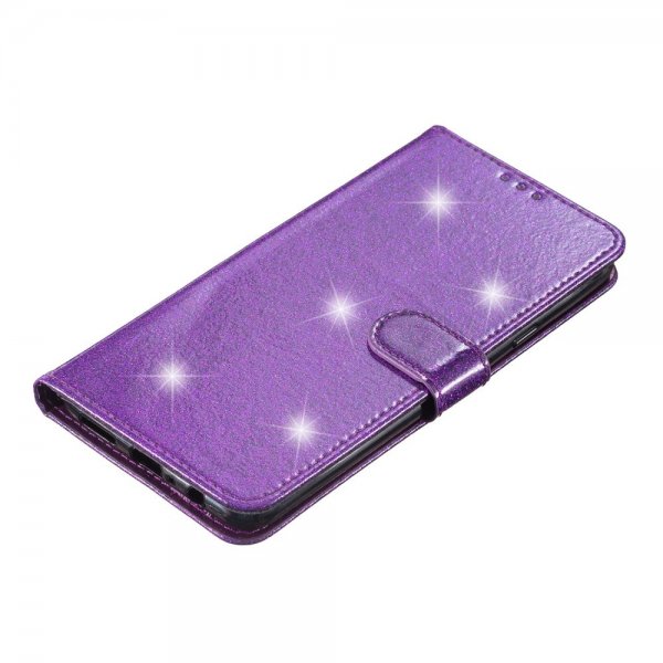 iPhone 15 Pro Etui Glitter Lilla