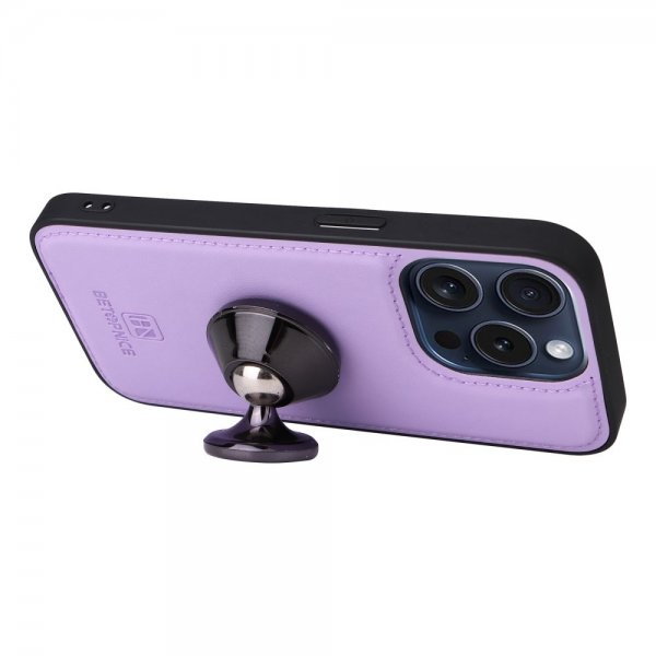 Betopnice iPhone 15 Pro Etui Avtagbart Deksel 005 Lilla