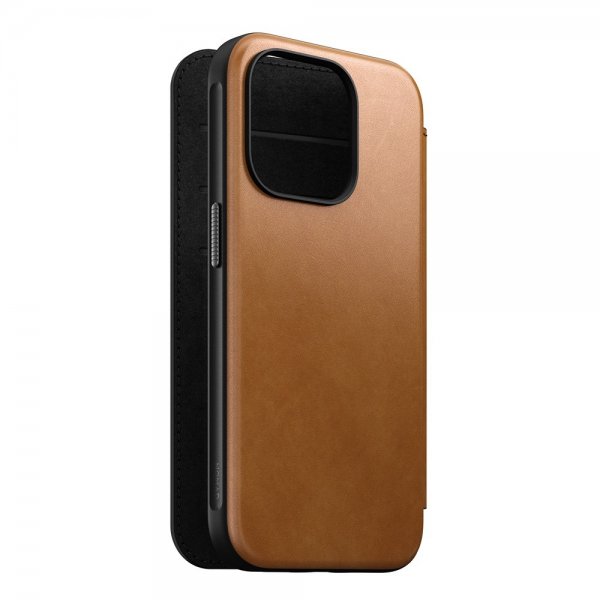 Nomad iPhone 15 Pro Etui Modern Leather Folio English Tan