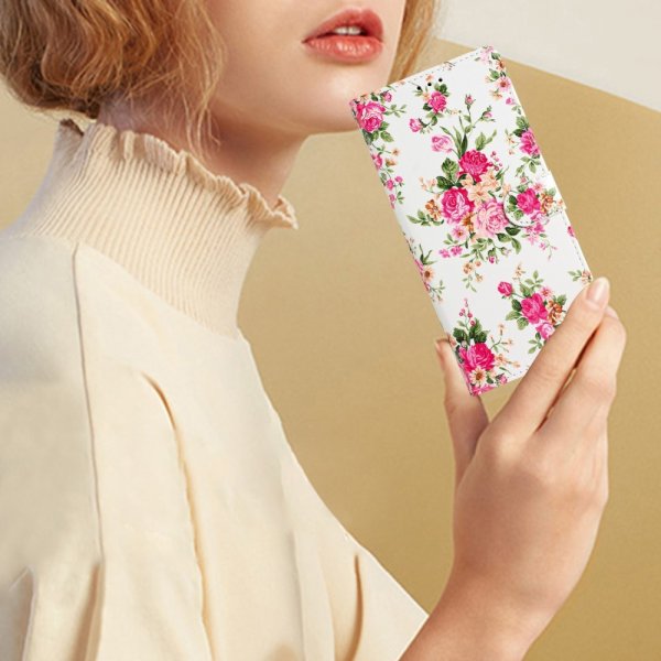 iPhone 15 Pro Etui Motiv Røda Blomster