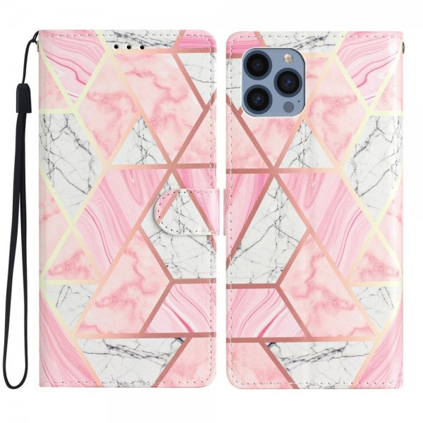 iPhone 15 Pro Etui Motiv Rosa Marmor