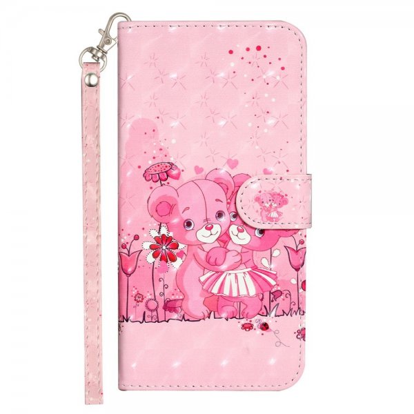 iPhone 15 Pro Etui Motiv Rosa Teddybjørn