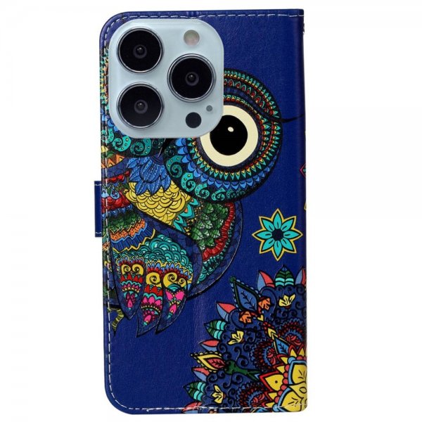 iPhone 15 Pro Etui Motiv Ugle Mandala