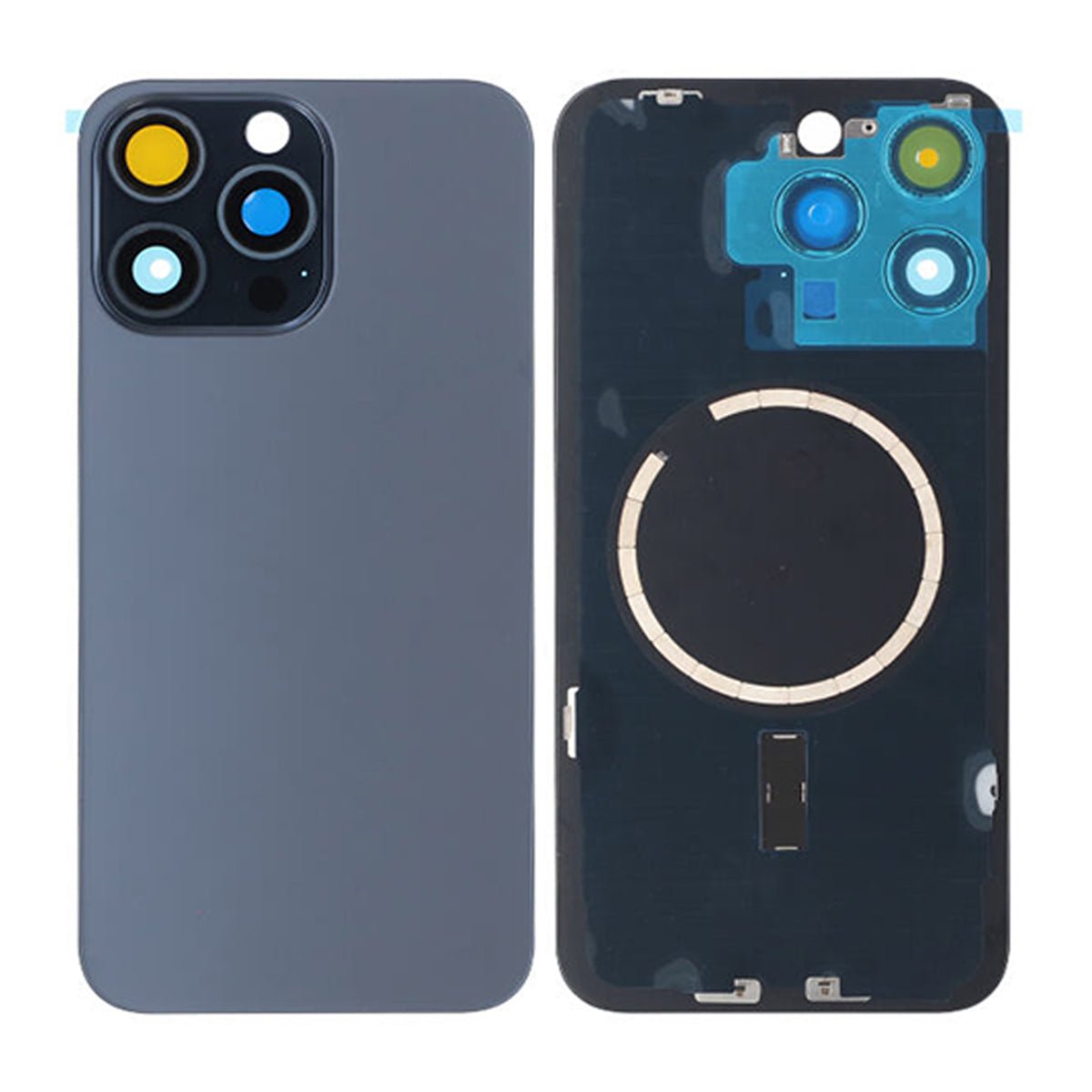 iPhone 15 Pro Max bakglass med MagSafe-magnet – Blå