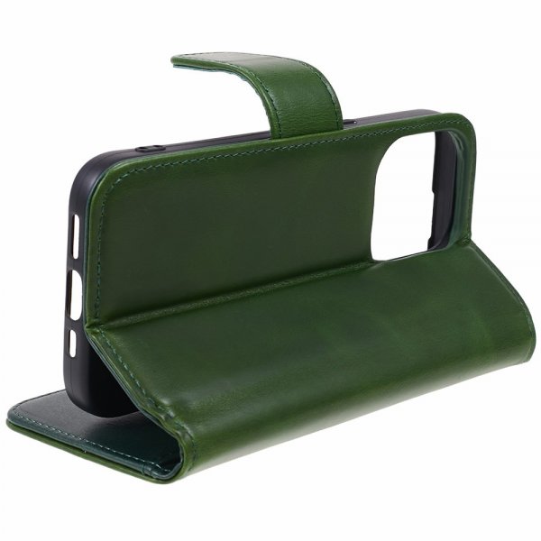 Nordic Covers iPhone 15 Pro Max Etui Essential Leather Juniper Green