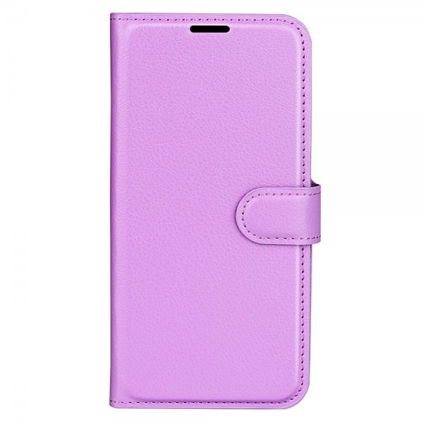 iPhone 15 Pro Max Etui Litchi Lilla