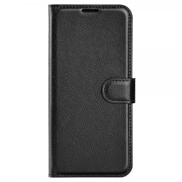 iPhone 15 Pro Max Etui Litchi Svart