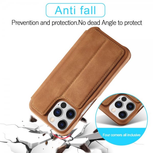 Lc.Imeeke iPhone 15 Pro Max Etui Retro Brun