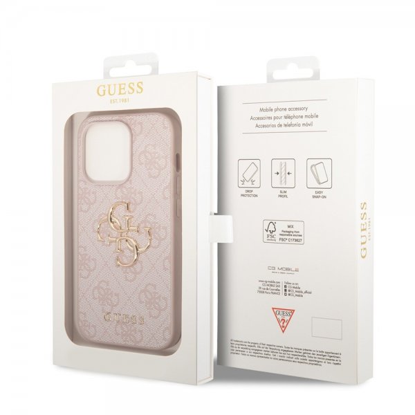 Guess iPhone 15 Pro Max Deksel 4G Logo Rosa