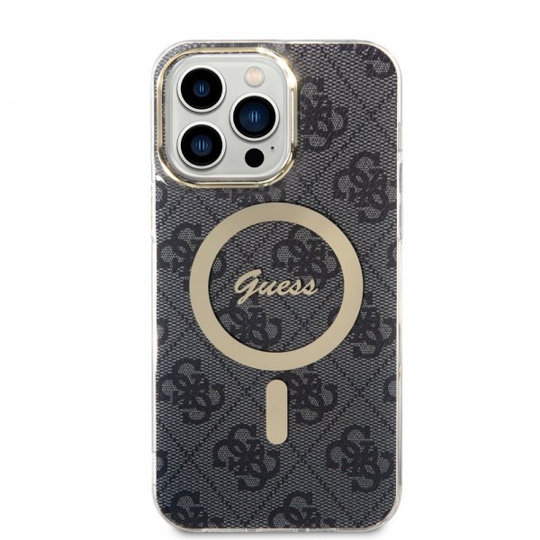 Guess iPhone 15 Pro Max Deksel 4G Pattern MagSafe Svart