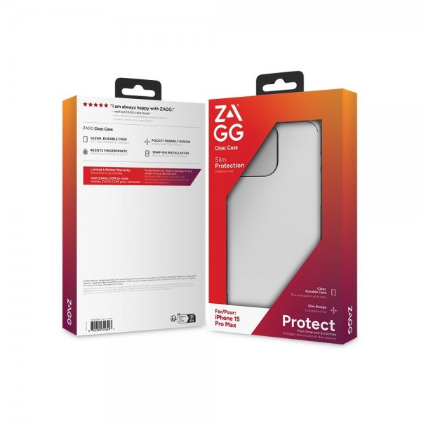 Zagg iPhone 15 Pro Max Deksel Clear Case Transparent