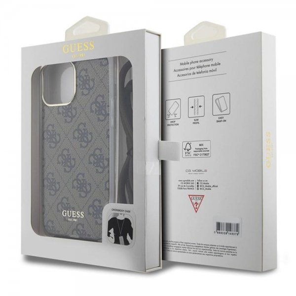 Guess iPhone 15 Pro Max Deksel Crossbody Cord Brun