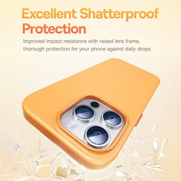 Baseus iPhone 15 Pro Max Deksel Fauxther Series Svart