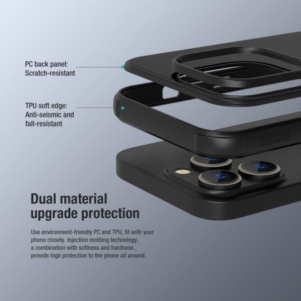 Nillkin iPhone 15 Pro Max Deksel Frosted Shield Pro MagSafe Svart