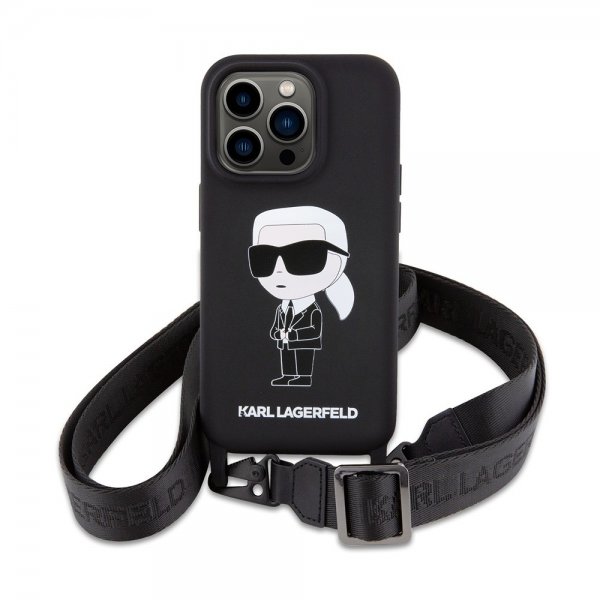 Karl Lagerfeld iPhone 15 Pro Max Deksel Ikonik Crossbody Svart
